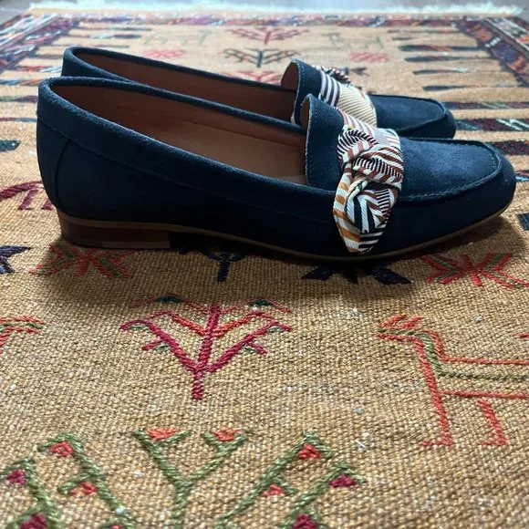 Navy Suede Loafers by Texto (Made in Portugal) Size EU 39 | US 8.5 - Picture 6 of 11